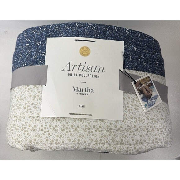 Martha Stewart Collection Artisan Hand Crafted Log Cabin KING Quilt ,$600 - Picture 2 of 8